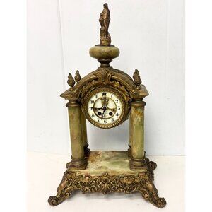 Antique William C. Gilbert French Style Marble Mantel Clock